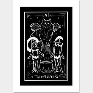 "The (cat) Lovers" Halloween Tarot Lovers Posters and Art